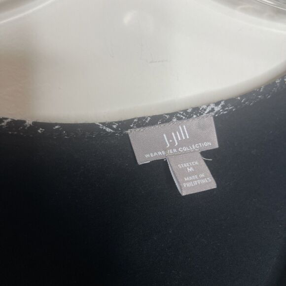 J Jill Women’s Abstract Printed Tunic Shirt Medium Asymmetrical Stretch Casual - Picture 5 of 8